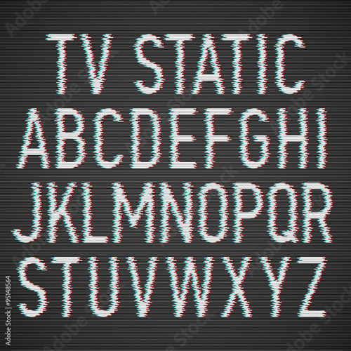 TV static effect font