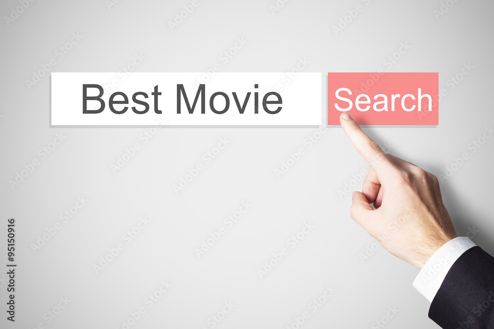 finger pushing flat search browser button best movie