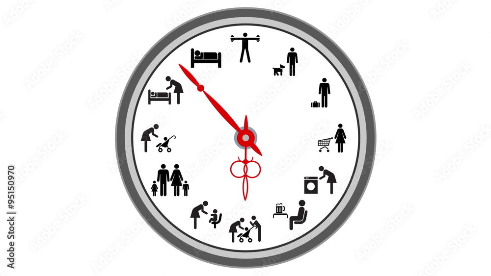 Animated clock isolated on white background. Seamlessly loops. Time lapse. 2d animation. Animated clock isolated on white background. Seamlessly loops. Time lapse. 2d animation.