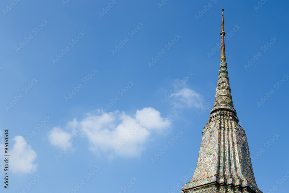 Buddhist monastery with clear sky at Wat Arun temple, BANGKOK THAILAND