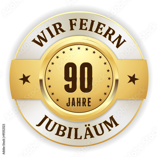 Goldener 90 Jahre Jubiläum Siegel
