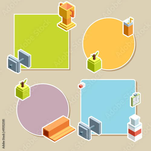 Healthy lifestyle flat illustration stickers. 