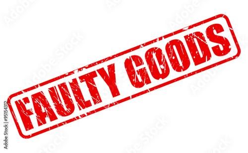 FAULTY GOODS red stamp text