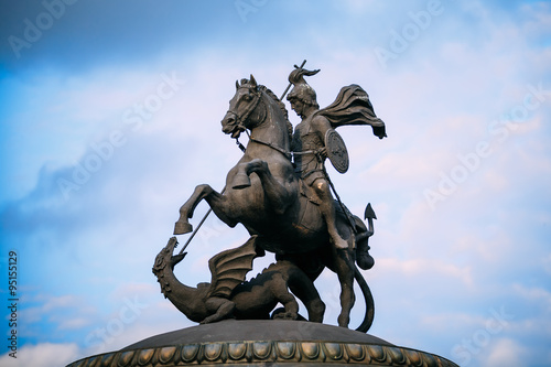 Monument to George on Manezh Square in Moscow, Russia photo