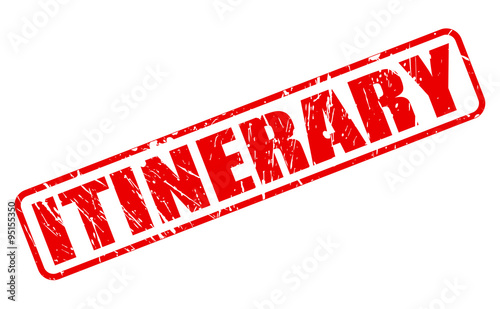 ITINERARY red stamp text
