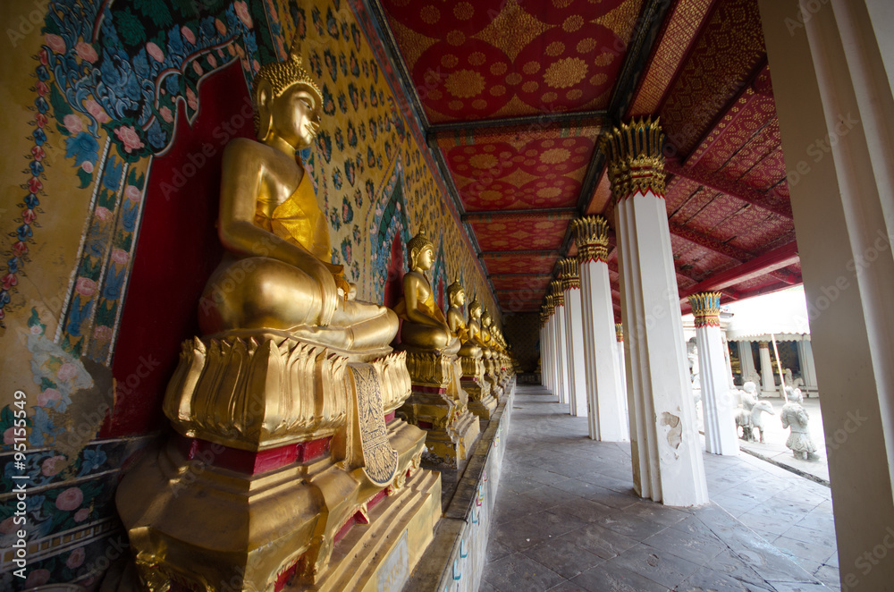 Buddhist temple, Wat Pho in Bangkok ,Asia Thailand