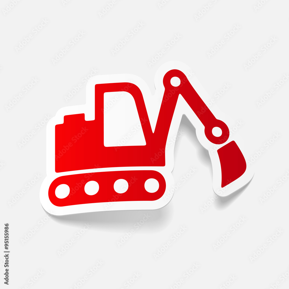 realistic design element: excavator realistic design element: excavator