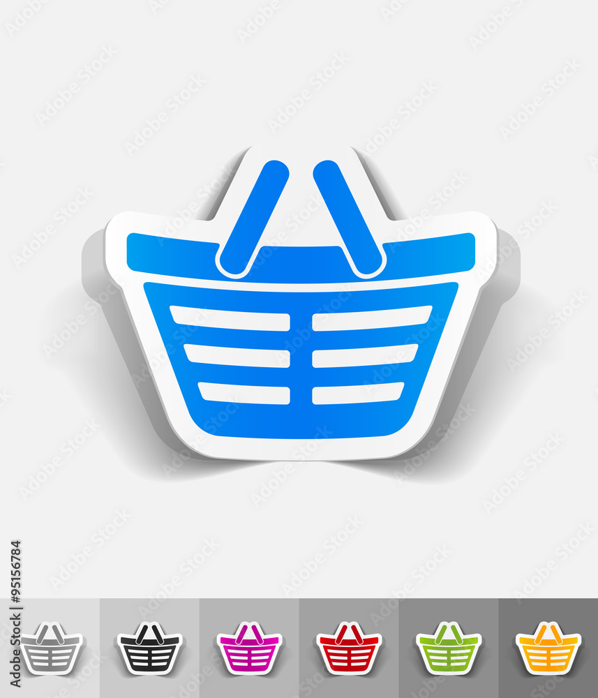 realistic design element. shopping cart realistic design element. shopping cart