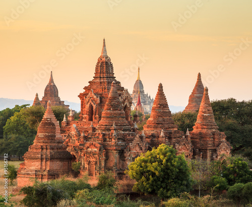 The Temples of Bagan at sunset  Bagan  Myanmar