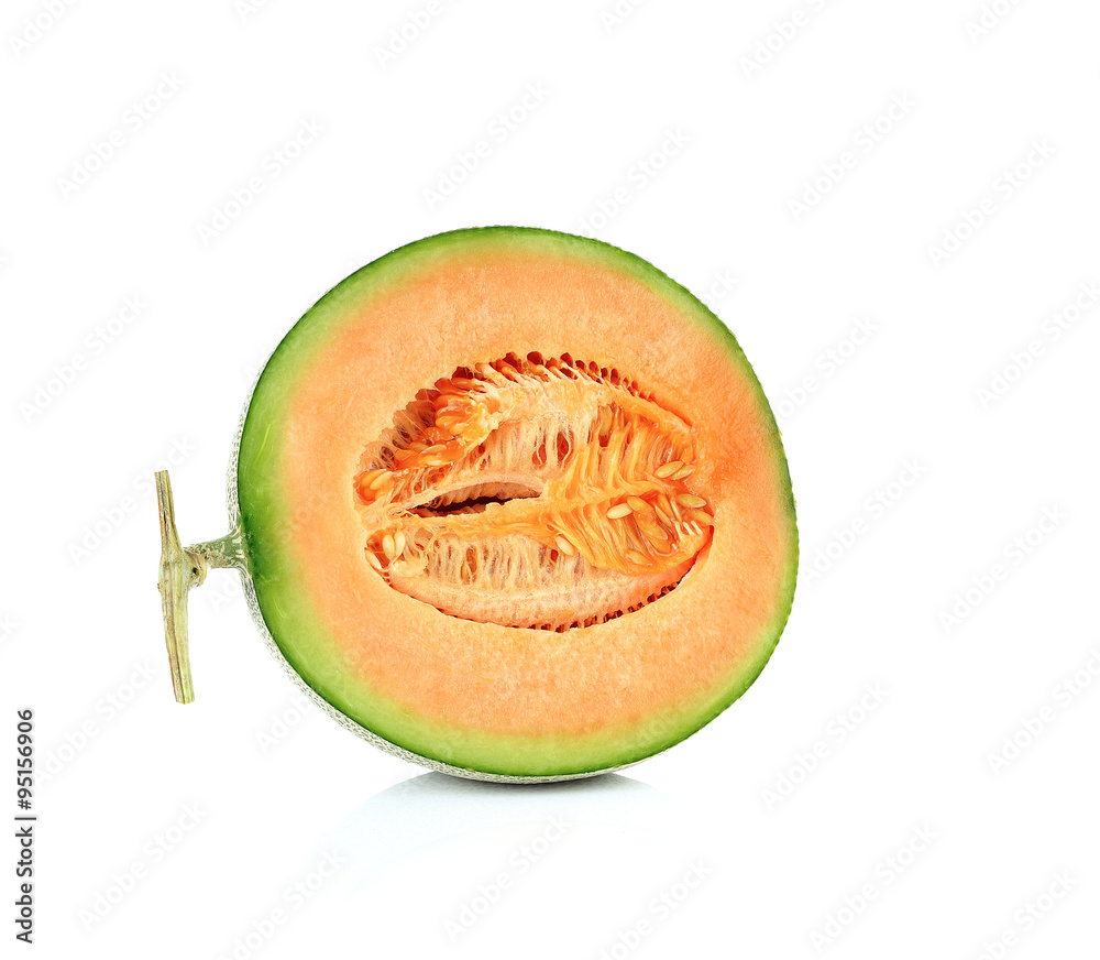 cantaloupe melon isolated on white background cantaloupe melon isolated on white background