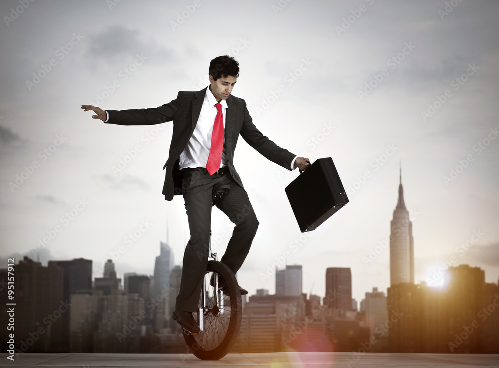 Businessman Taking A Risk In New York City Businessman Taking A Risk In New York City
