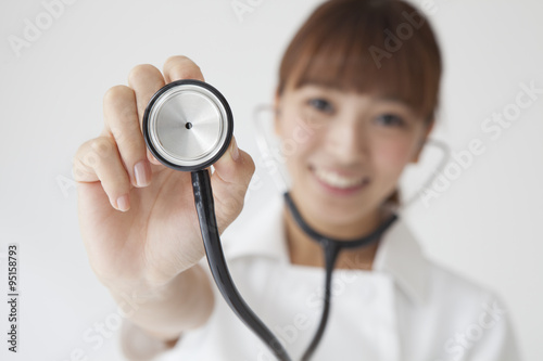 Nurses have medical examination with a stethoscope photo