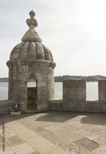 Photos Close up detail of the Bastion terrace of Belem Tower, with its Moorish bartizan