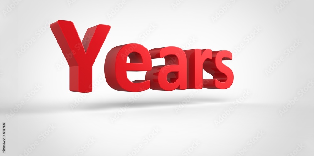 Years 3D red text Illustration word Render isolated on White grey gray Background Years 3D red text Illustration word Render isolated on White grey gray Background