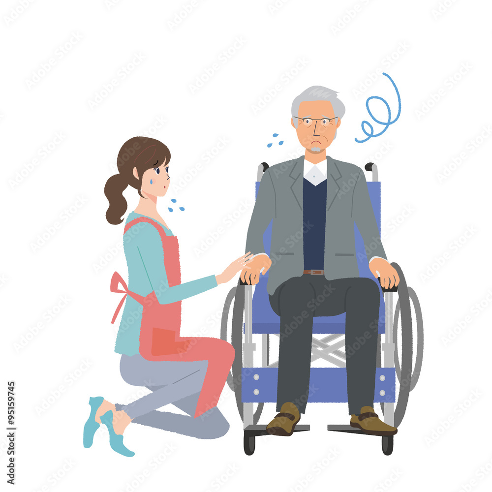 高齢者 介護 イラスト Stock Vector Adobe Stock