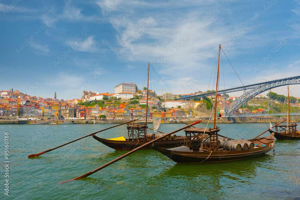 View of Porto and boats