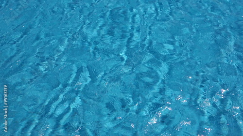 Cool blue wavy water pattern from the surface of a swimming pool