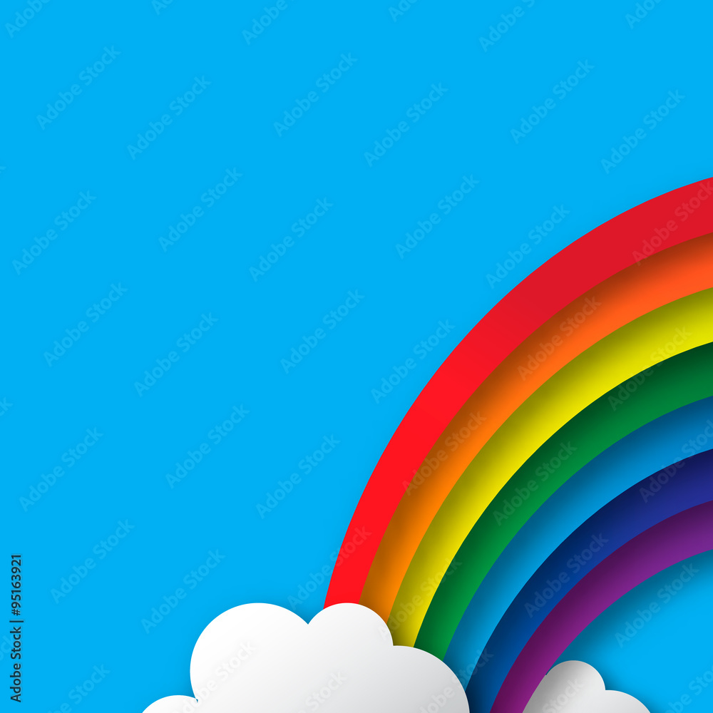Abstract applique - paper rainbow. Stylized paper cutout clouds and rainbow..Vector illustration.. Abstract applique - paper rainbow. Stylized paper cutout clouds and rainbow..Vector illustration..