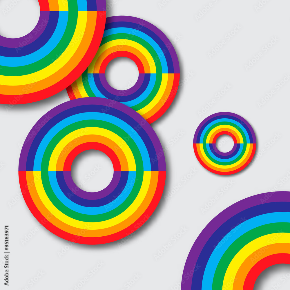 Obraz premium Bright background with rainbow colorful circles.