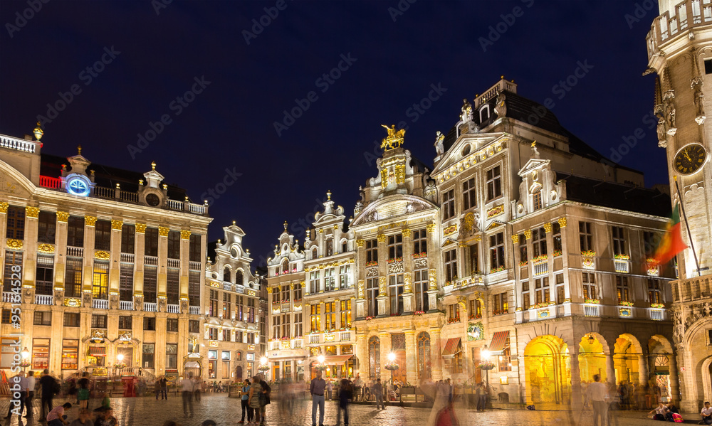 Buildings on Grand Place square in Brussels