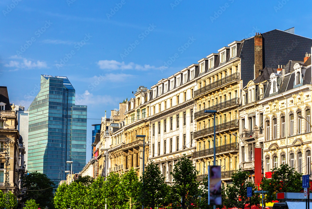 Buildings on Brouckere square in Brussels, Belgium