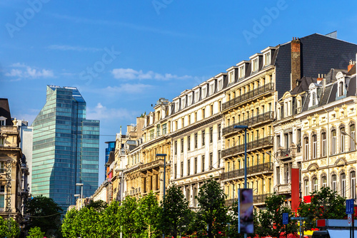 Buildings on Brouckere square in Brussels  Belgium
