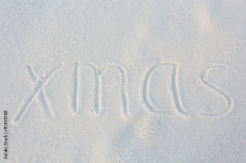 Christmas message written in the snow