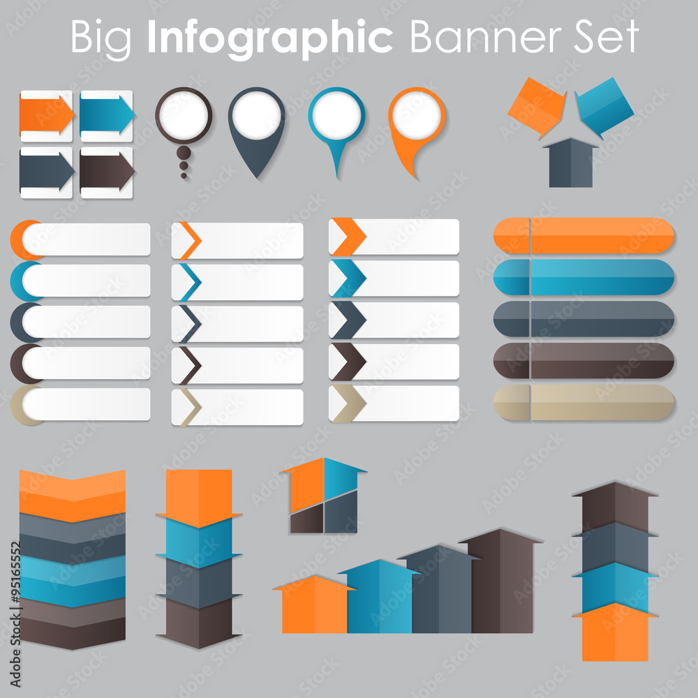 Big Set of Infographic Banner Templates for Your Business Vector Big Set of Infographic Banner Templates for Your Business Vector