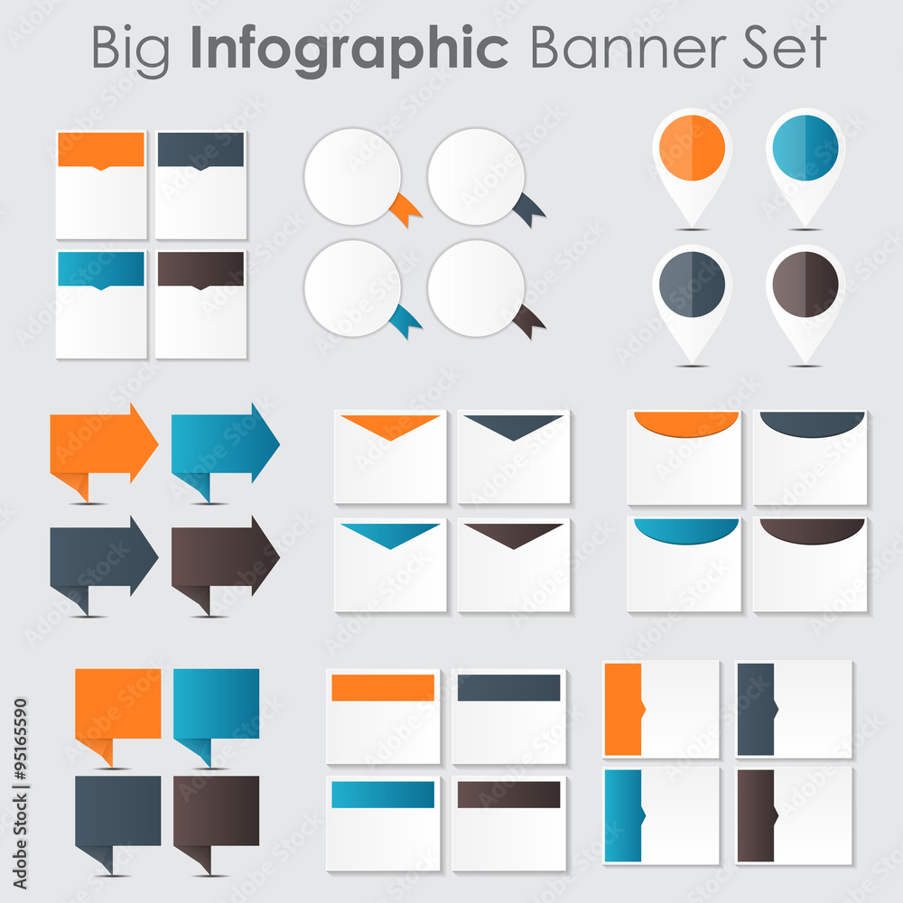Obraz premium Big Set of Infographic Banner Templates for Your Business Vector
