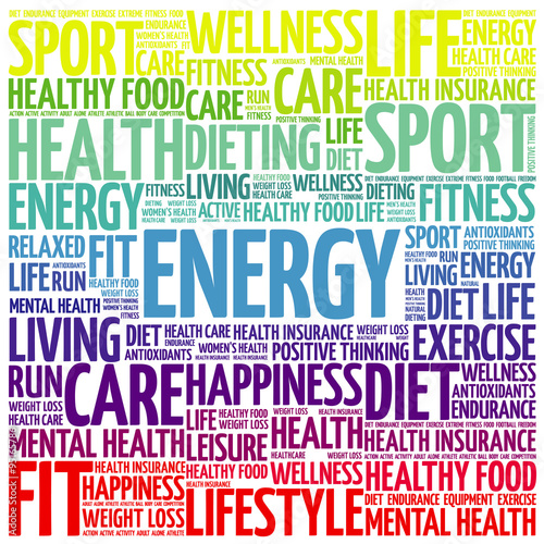 ENERGY word cloud background, health concept #95165786