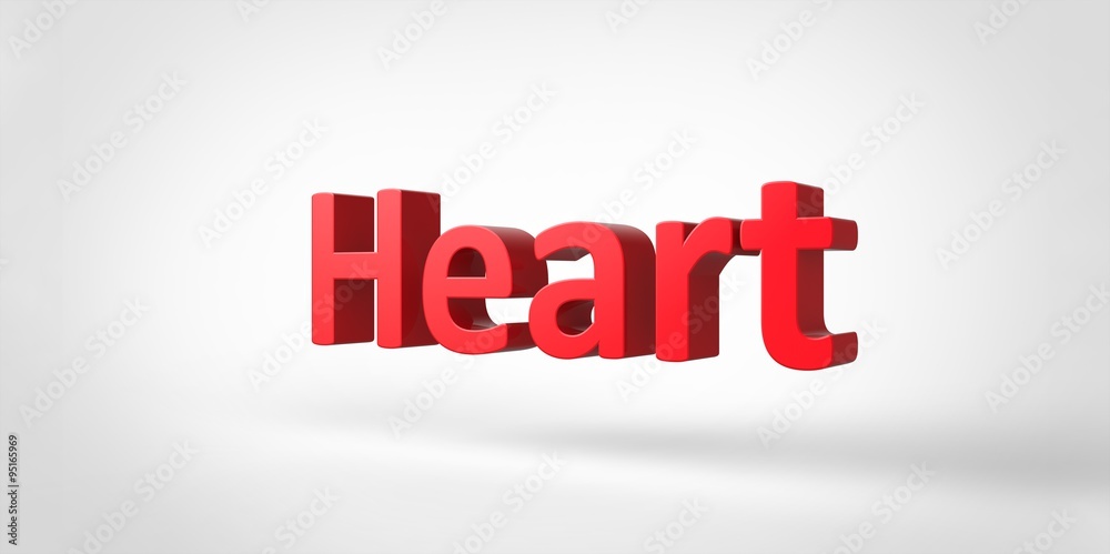 Hearts 3D red text on white gray background Hearts 3D red text on white gray background