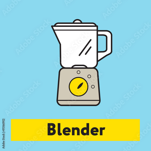 The flat icon of blender mixer silhouette
