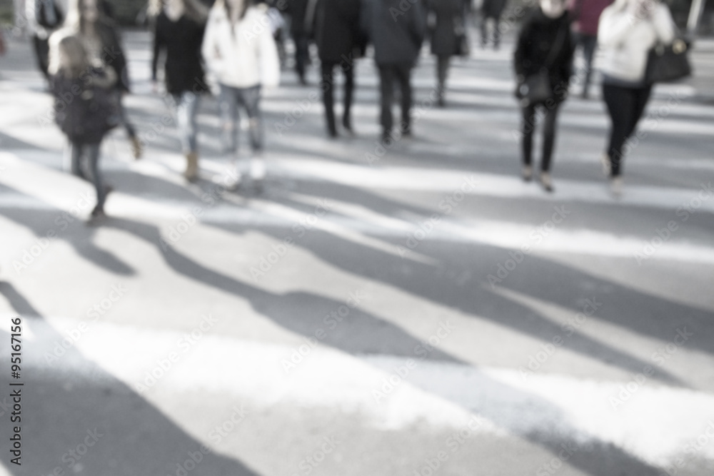 pedestrian on zebra in motion blur pedestrian on zebra in motion blur