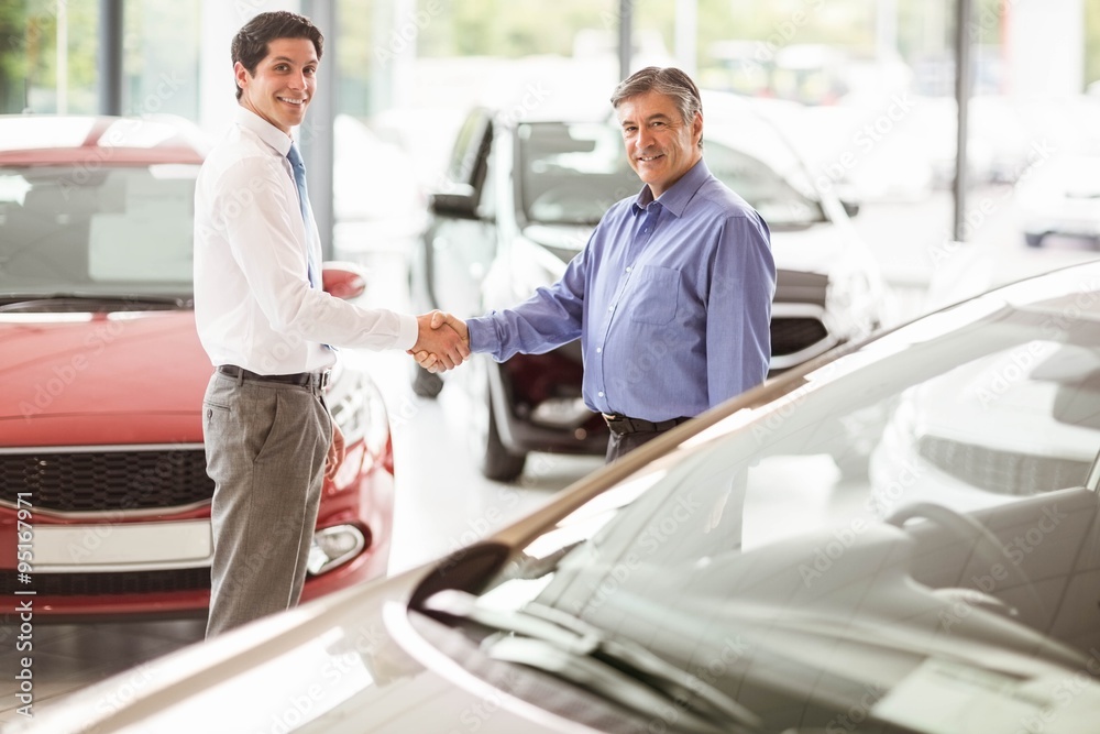 Businessman shaking a customer hand Businessman shaking a customer hand