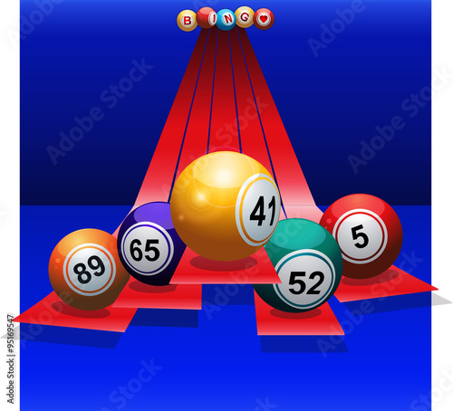 Bingo Balls over 3D stripes