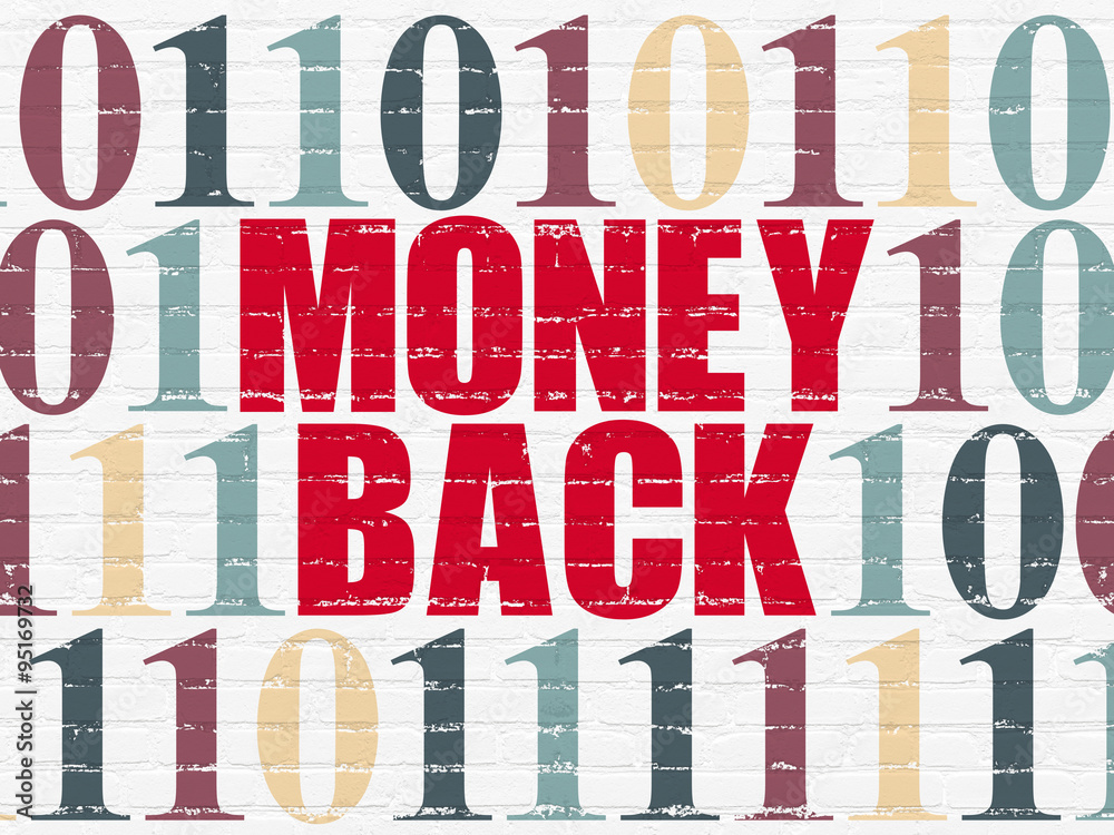 Finance concept: Money Back on wall background Finance concept: Money Back on wall background