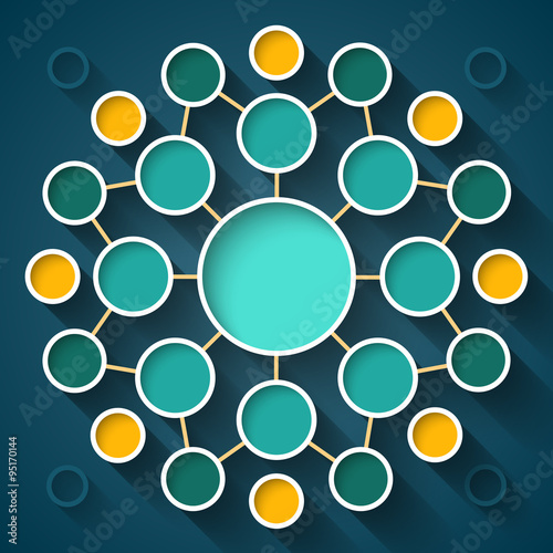 Abstract infographics symmetrical colorful circles mandala shape