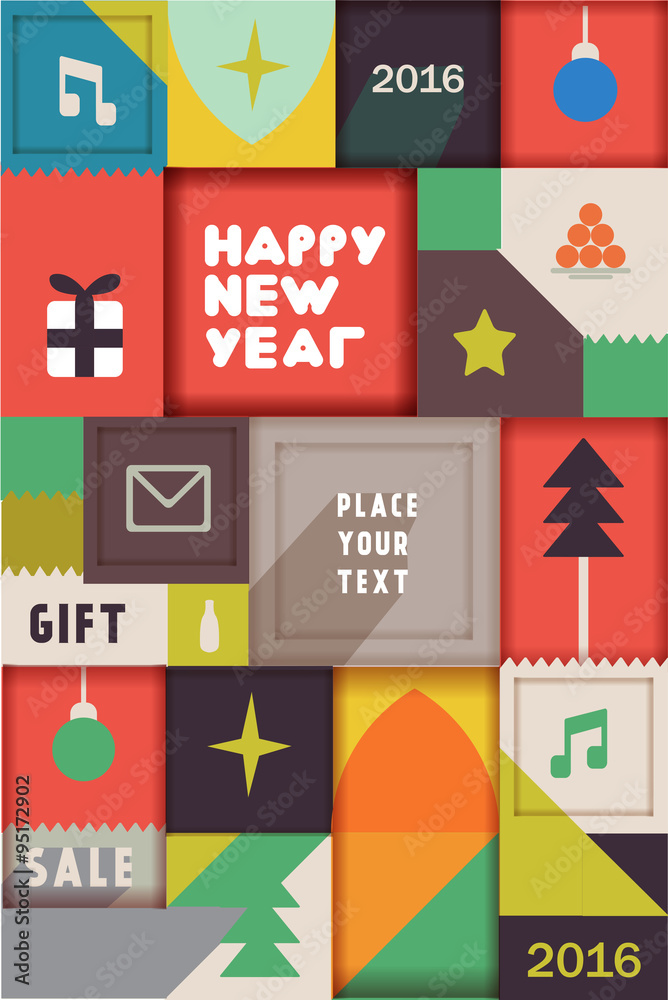 Retro Vintage New Year Poster