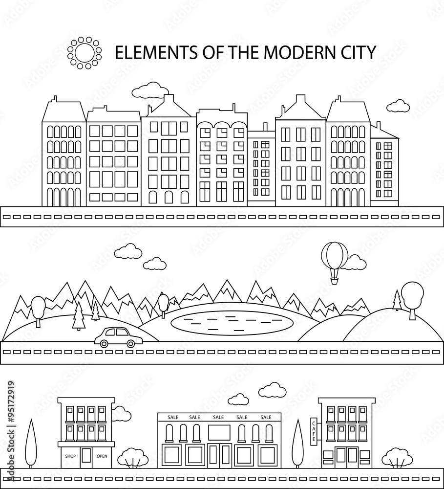 Design elements of a modern city