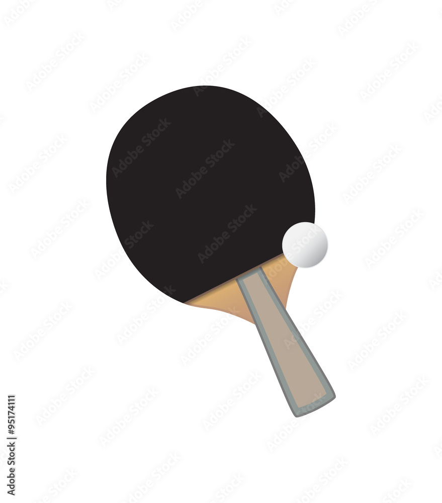 Vector Table tennis bat and ball isolated on white background Vector Table tennis bat and ball isolated on white background