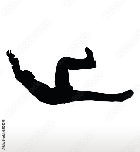 silhouette of  businessman underhanging