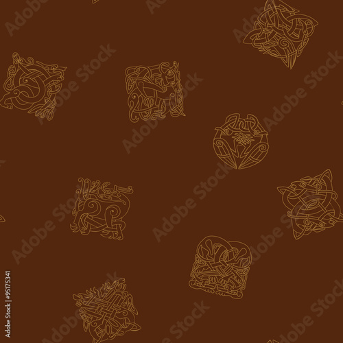 Seamless background with Celtic art and ethnic ornaments for your design