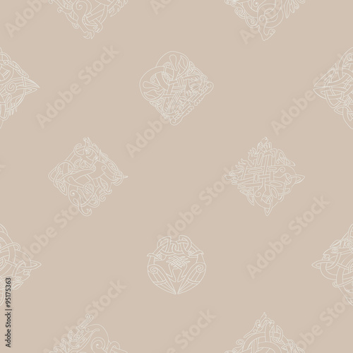 Seamless background with Celtic art and ethnic ornaments for your design
