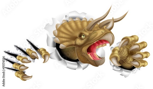 Triceratops Dinosaur Claws Ripping