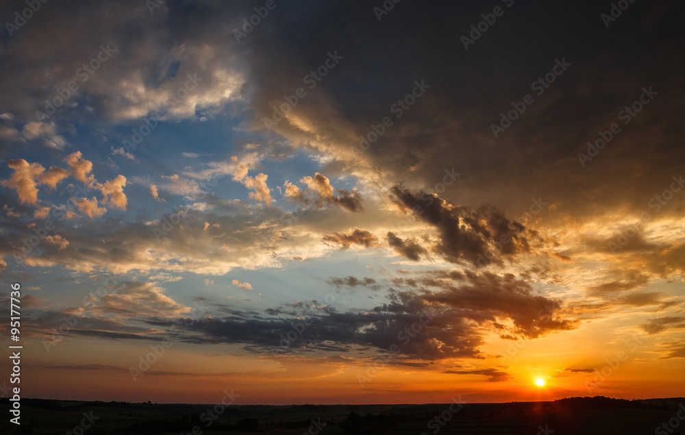 Dramatic sunset sky