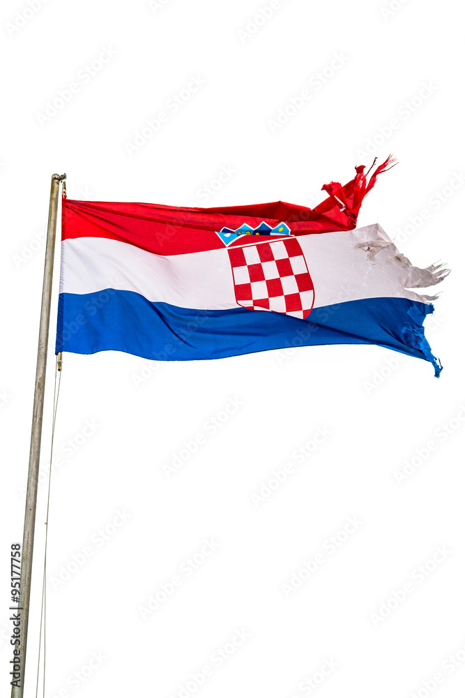 Torn out national flag of Croatia Torn out national flag of Croatia