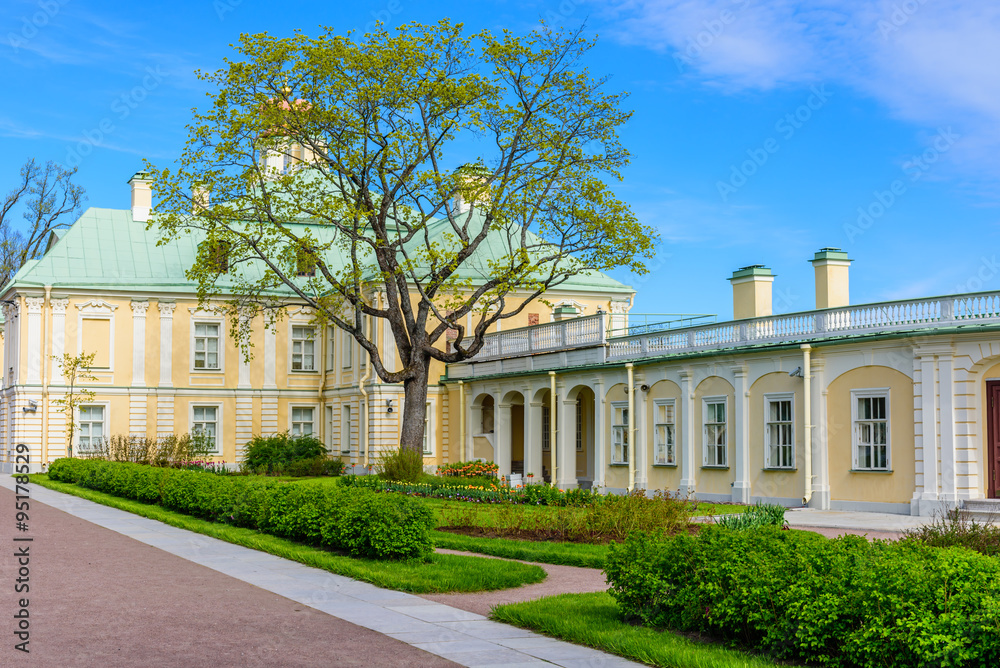 Grand (Menshikov) palace in the suburbs of St. Petersburg - Oranienbaum (Lomonosov), Russia. 