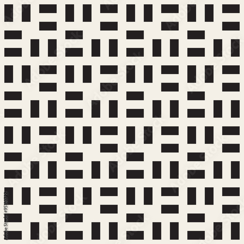 Vector Seamless Black and White Rectangle Square Grid Simple Geometric Pattern
