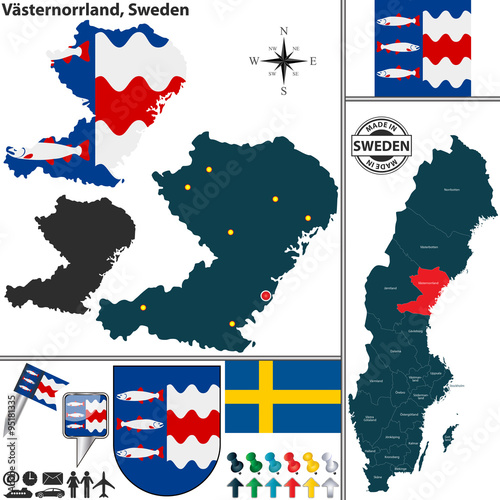 Map of Vasternorrland, Sweden photo