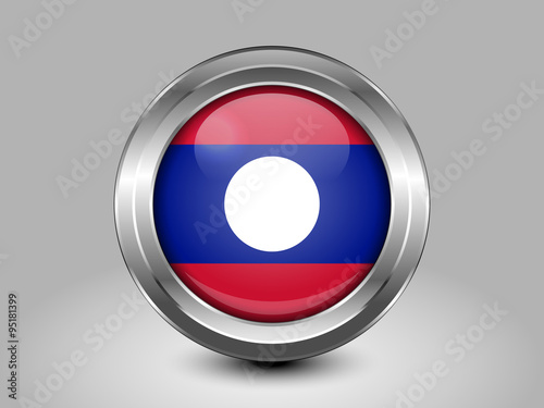 Flag of Laos. Metal Round Icon Free Download Flag of Laos. Metal Round Icon - GFXLoad